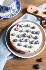 cottage cheese casserole with cherries and blueberries
