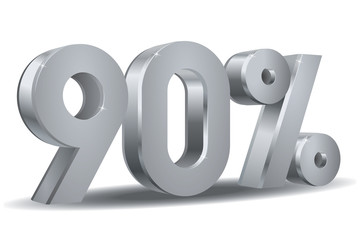Vector of 90 percent isolated in white background