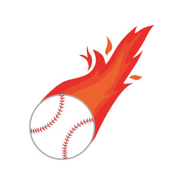 ball fire baseball icon isolated vector illustration eps 10