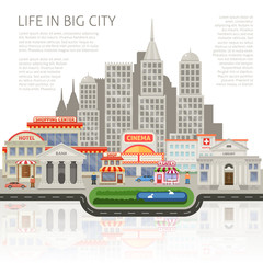 Naklejka premium Life In Big City Design