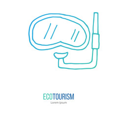 Vector ecotourism design element isolated on white