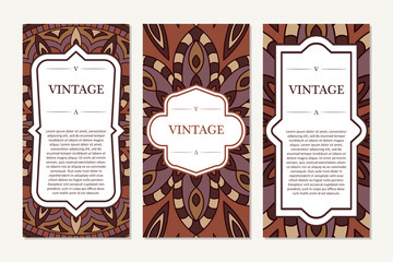 Invitation mandala design template. Graphic card with hand drawn ornament. Colorful eastern floral decor for greetings, wedding invitations, party cards