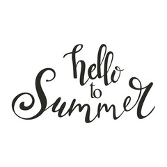 Fototapeta na wymiar Lettering summer quote. Vector hand drawing composition. Monochrome typographic banner. Poster with handwritten text