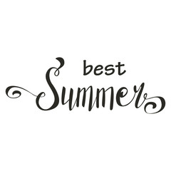 Typographic summer inscription. Poster with handwritten text. Vector illustration