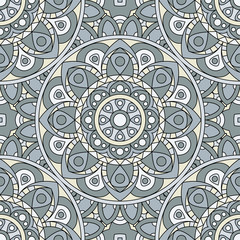 Vector seamless pattern with decorative elements. Geometric colorful pattern for printing