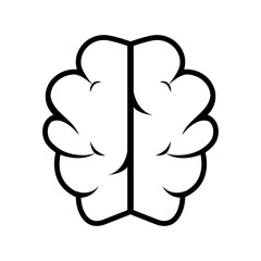 silhouette brain thinking idea isolated vector illustration eps 10