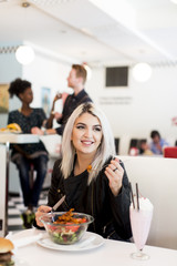 Woman in the diner