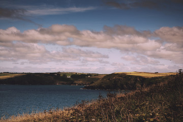 View from the costal path near Polzeath. Vintage Retro Filter.