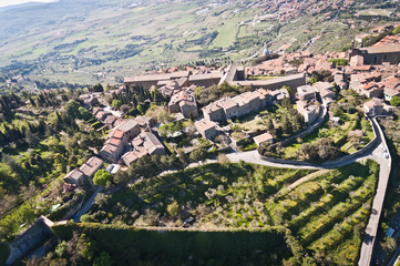 the medieval town of Cortona in Tuscany - Italy