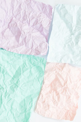 Crumpled pastel paper texture background.