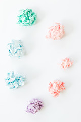 Colorful crumpled paper isolated