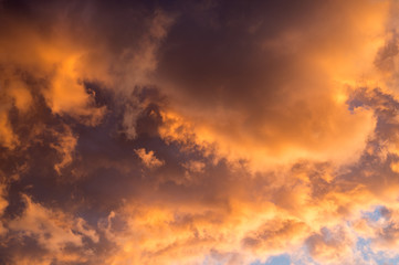 Beautiful stormy sunset sky in Montreal