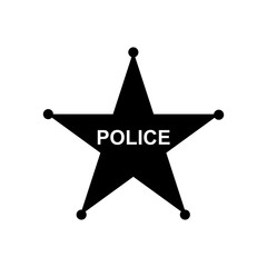Police star icon. Vector illustration