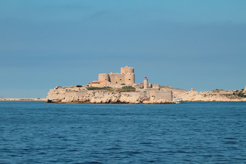 Fototapeta na wymiar Island and fortress castle. Marseille, France
