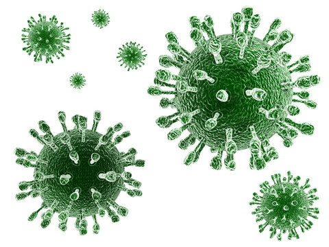 Viruses isolated.3d illustration