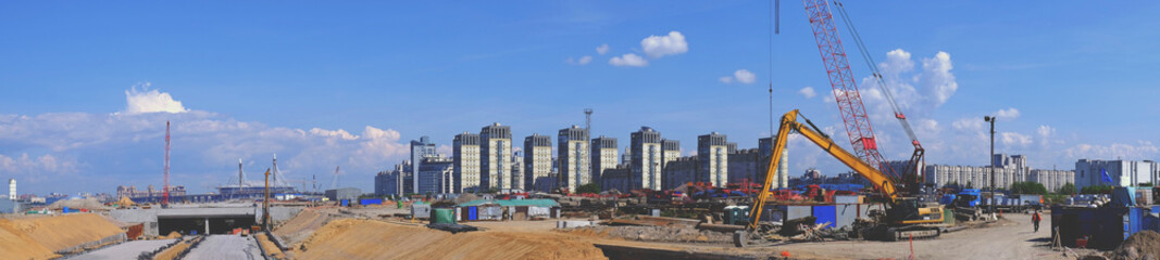 Fototapeta na wymiar Panorama industrial construction