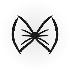 Fototapeta premium Grunge icon bow drawn a rough brush. Isolated element.