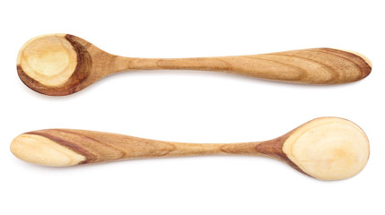 handmade wooden spoon isolated