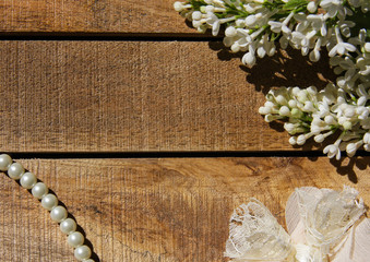 White lilac and pearl necklace