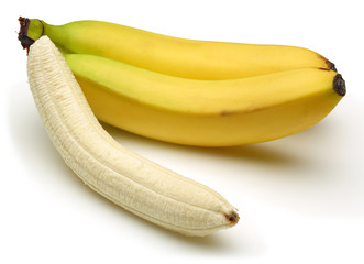 Peeled banana and Banana