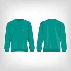 Sport teal or blue-green sweater isolated vector