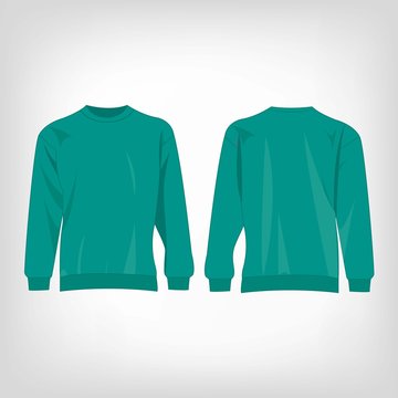 Sport teal or blue-green sweater isolated vector