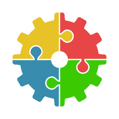 Cog of puzzle pieces