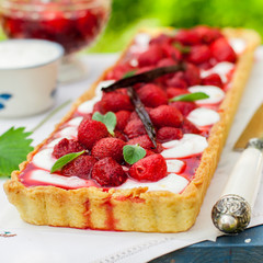 Orange Curd Tart with Vanilla Strawberries