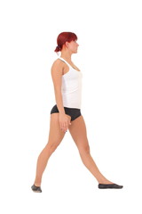 Woman working yoga exercise