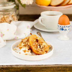 Honey Roast Pears with Granola and Yogurt