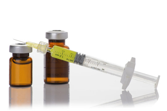Glass Medicine Vials and botox, hualuronic, collagen or flu Syringe