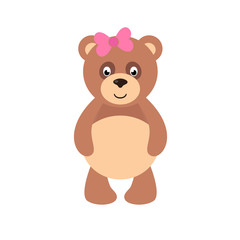 cartoon teddy with bow