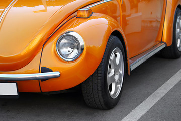 Retro orange car