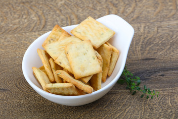 Crackers in the bowl