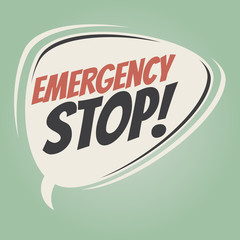 emergency stop retro speech balloon