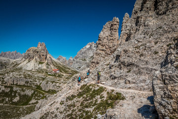 Trail to Rifugio Locatelli in Tre Cime Dolomites in Italy