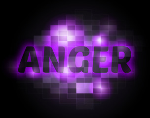 Anger Word Indicates Unhappy Annoyed And Rage