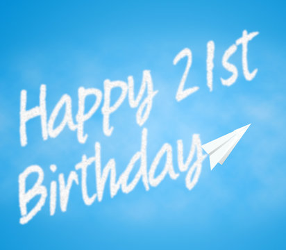 Twenty First Birthday Indicates 21st Celebration Greetings