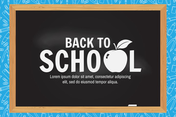 Back To School typographical background on chalkboard.