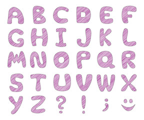 ABC. Kids funny alphabet. Vector