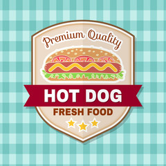 Vintage fast food badge, banner or logo emblem.