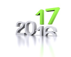 3D background with new year coming - 2017
