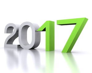 3D background with new year coming - 2017