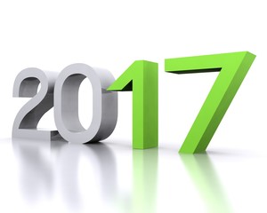 3D background with new year coming - 2017