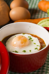 Poached eggs in tomato sauce