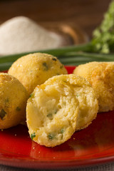 balls manioc fried garnished with parsley (Selective Focus, Focu