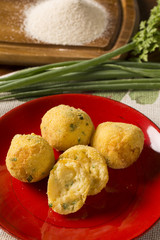 balls manioc fried garnished with parsley (Selective Focus, Focu