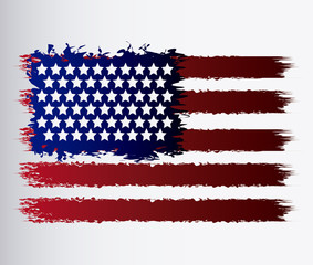 usa flag landmark patriotic united states of america icon. Colorful and grunge design. Vector illustration