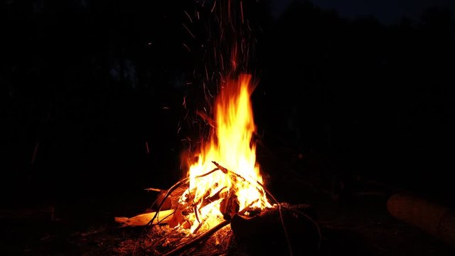 Camp fire in the night 15.08.16