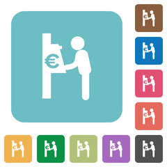 Flat Euro cash machine icons